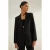 TRENDYOLMİLLA Dames Zwart Effen Lang Regular fit Blazers