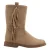 Graceland suèdelook laarzen met hak en franjes – beige