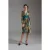 Lange Mouw Nep Wrap Animal Print Midi Jurk van Stretch Viscose