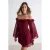 TRENDYOLMİLLA Dames Bordeaux Effen Kort / Mini Lang Gala Skater Jurken