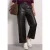 Broek met rechte pijpen in leerlook