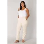 Base Level Curvy cropped tapered fit broek Yoella light beige