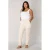Base Level Curvy cropped tapered fit broek Yoella light beige