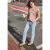 Street One Studio Dames Mid Waist kick flare jeans in een Skinny Fit in Blauw