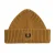 Fred Perry Branded Patch Dark Caramel Ribbed Beanie