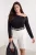 Trendyol Curve Dames Zwart Effen Lang Getailleerd Grote maten Blouses