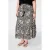 MS Mode viscose uitlopend midi rok Plus Size met print – zwart
