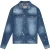 Malelions Men Stained Denim Jacket | Dark Blue