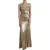Gouden Avondjurk Mouwloos V-hals Gown