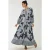 Geprinte Lange Mouwen Viscose Maxi Jurk