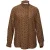 River Woods Ruffle Collar Ls Shirt Brown