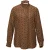 River Woods Ruffle Collar Ls Shirt Brown