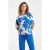 Smashed Lemon Blauw-witte travel top met grafische bloemenprint |