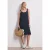 Street One Dames Knielange jurk met gerimpelde bandjes in Blauw