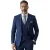 Marineblauw driedelig pak met ruitpatroon voor heren, getailleerd, formeel pak – MARK