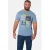 Jan Vanderstorm regular fit T-shirt Plus Size met print – blauw