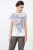 Top met boothals en veelkleurige print