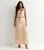 Champagne Satijnen Ruffle Maxi Rok