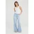 Layla jeans met middelhoge taille, volledige lengte, plooien en 5 zakken, lichtblauw