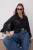 TRENDYOLMİLLA Dames Zwart Effen Lang Relaxed fit Blouses