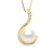 Hanger Sieraad 0,06 ct Wit Goud en Echte Gecultiveerde Zoetwaterparel – KLEUR NATUURLIJK WIT – Rond 9-10 mm