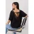 TRENDYOLMİLLA Dames Zwart Effen Kort Regular fit T-shirts