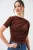 Fitted Blouse met Rimpeldetail en Ronde Hals