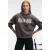 Oversized sweater met capuchon en print