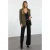 TRENDYOLMİLLA Dames Kaki Effen Lang Regular fit Blazers