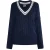 Dreimaster Gebreide trui Dames marine wol wit