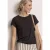 Street One Dames Shirt met ronde hals en decoratieve tape in Bruin