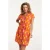 Smashed Lemon 25000 v-hals korte jurk met citroenstrepen print |