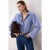 TRENDYOLMİLLA Dames Blauw Geruit Lang Oversized Overhemden