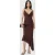 AllSaints Bea Mesh Midi Dress Bitter Brown