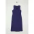 Marineblauwe, rechte, mouwloze midi-jurk voor dames, geschikt voor dagelijks gebruik.