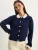 Bianco Lucci Gebreid vest  marine / wit