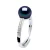 Ring Zoetwater Parel sieraden 7-8mm Black zirkonium oxides en 925