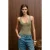Slim fit tanktop met U-hals en drukknoopsluiting