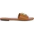Moschino Calfskin Flat Sandals With Heart Brown
