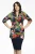 YOEK top DOLCE van travelstof donkerblauw/groen/rood