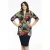 YOEK top DOLCE van travelstof donkerblauw/groen/rood
