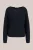 WE Fashion – Dames gebreide trui met structuur – Regular fit – Donkerblauw – Katoen –