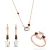 Orphelia ‘Fira’ Dames 925 Sterling Zilver Set: Ketting + Oorbellen + Ring – Roze SET-7571/RG
