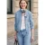 Denim-look blouson met ronde hals