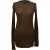 Rick Owens T-shirt met lange mouwen en ribgebreide afwerking in bruine viscose
