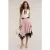 Motivi Satin Skirt With Lace Trim Powder Pink