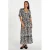 Cache Cache gebloemde bohemian maxi jurk met contrast bies – zwart