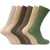 Set van 6 sokken zonder elastiek herensokken van 100% katoen – Beige