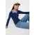 TRENDYOLMİLLA Dames Donkerblauw Effen Lang Getailleerd Blouses