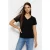 TRENDYOLMİLLA Dames Zwart Effen Kort Regular fit T-shirts